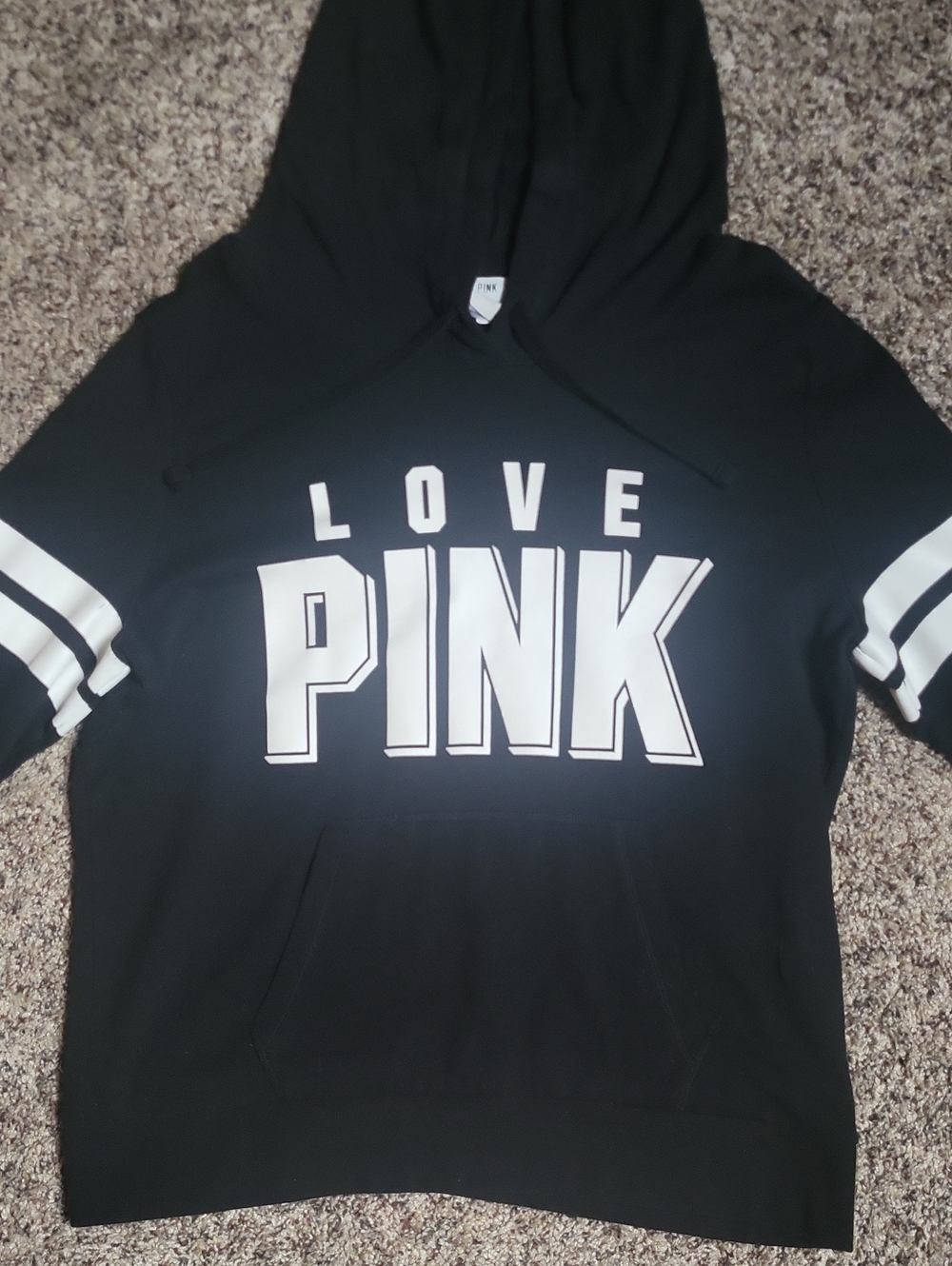 Black Victoria's Secret PINK Hoodie L EUC